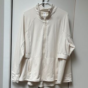 Fabletics Cream Zip-Up Jacket